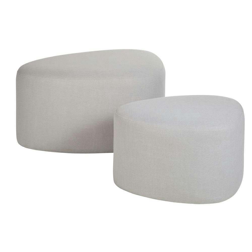 Tacoma Business - Set de poufs professionnels gris (x2)