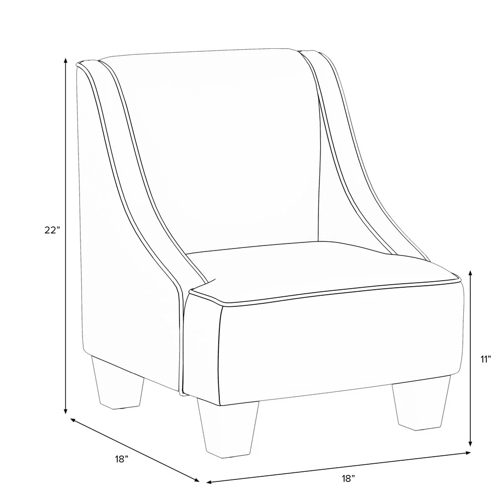 Skyline Furniture Kids Swoop Arm Chair in Hearts Peach