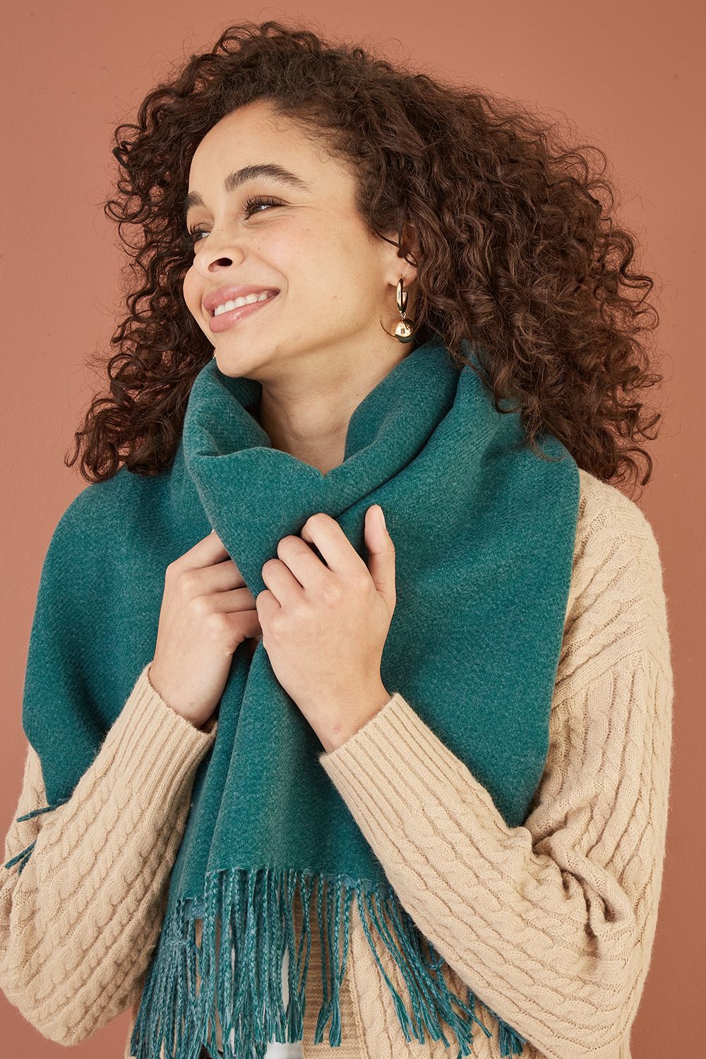 Yumi Blue Two Tone Soft Scarf