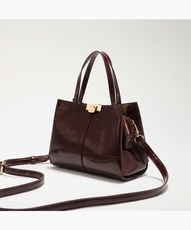 Dinkydorianna Burgundy - Structured Top-Handle Bag
