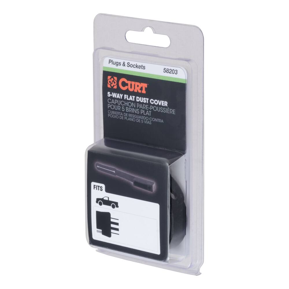 CURT 582035-Way Flat Vehicle-Side Connector Dust Cover, (Packaged)