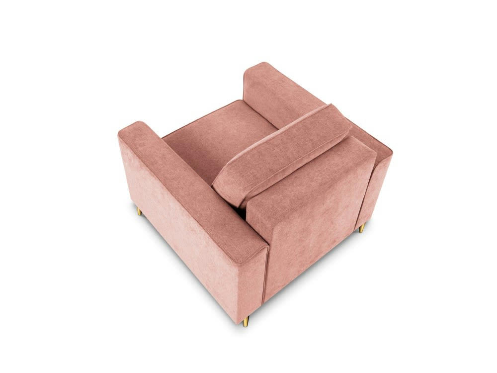 DUNAS - Fauteuil en tissu structuré rose