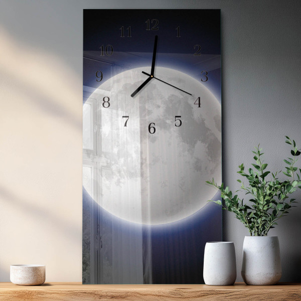 Zegar kuchenny 30x60 Księżyc nowoczesny na ścianę
