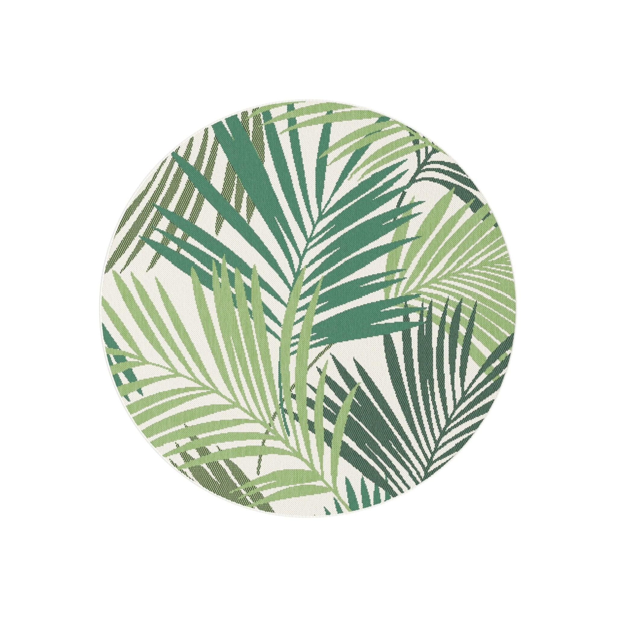 AFK Living vloerkleed Tropical - voor binnen en buiten - groen - 160 x 160 cm