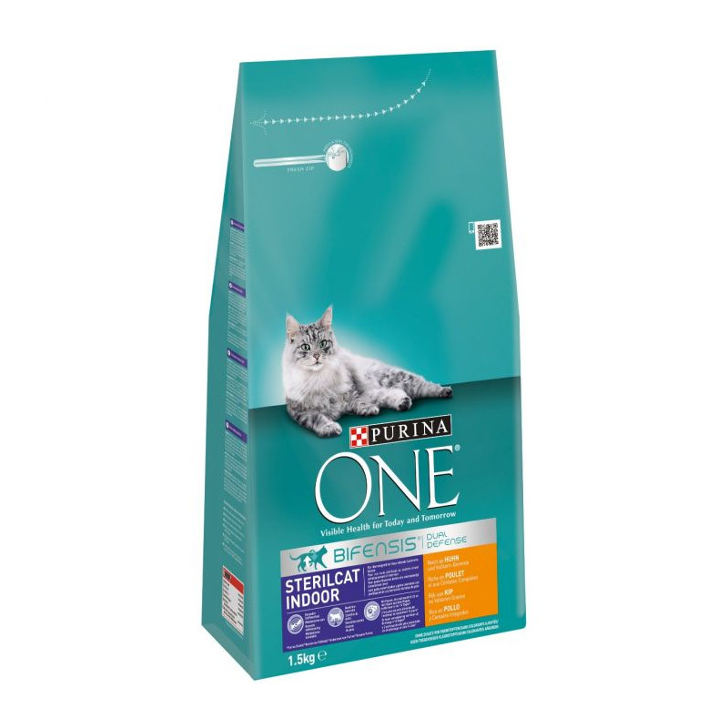 Sac de croquettes au poulet pour chat d'intérieur One Bifensis Sterilcat 1,5 kg PURINA