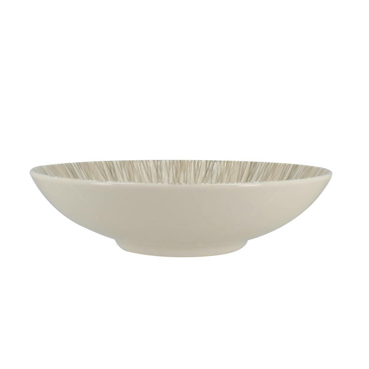 NARA - Lot de 6 assiettes calotte en porcelaine beige 19,5cm