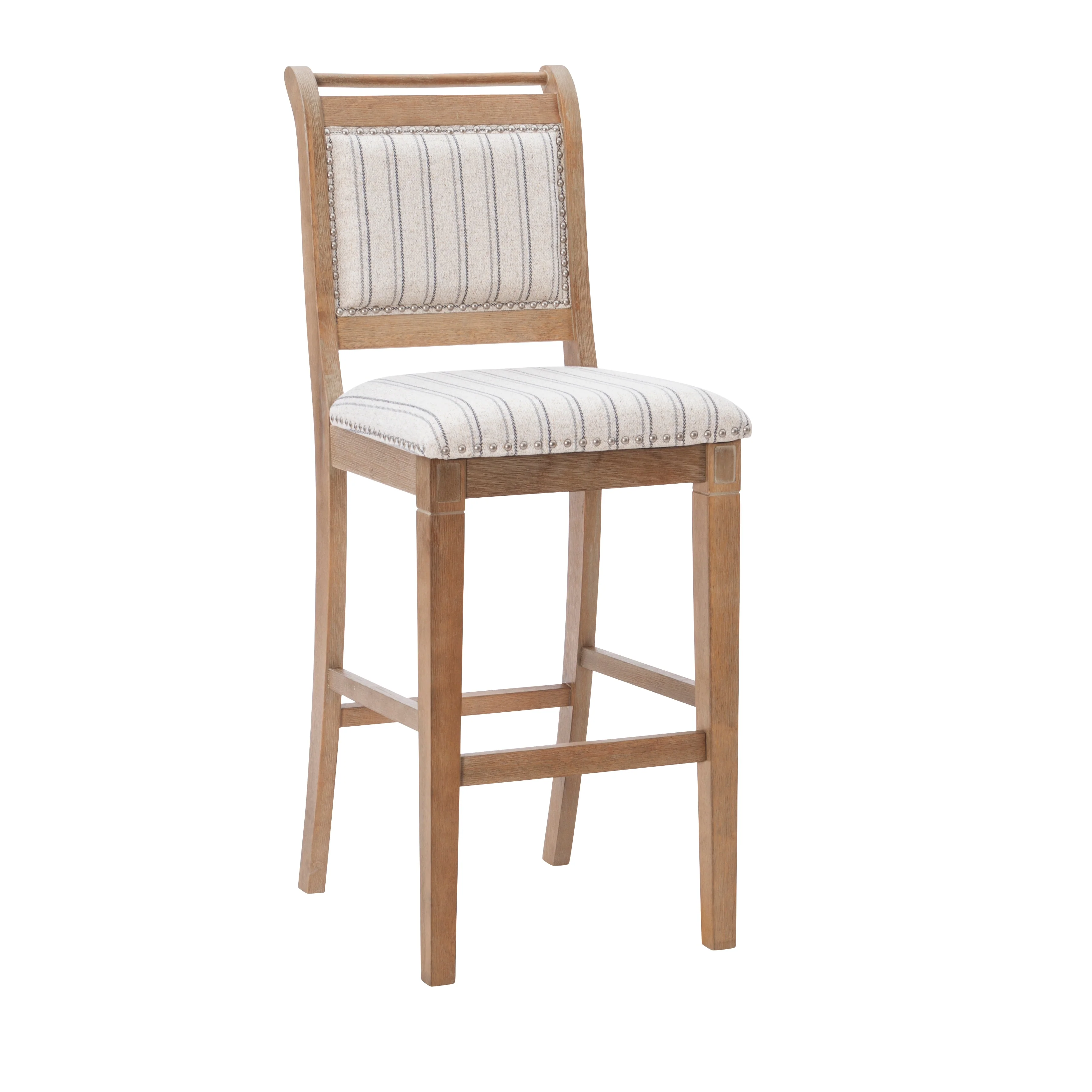 Demi-Grey Rustic Striped Bar Stool