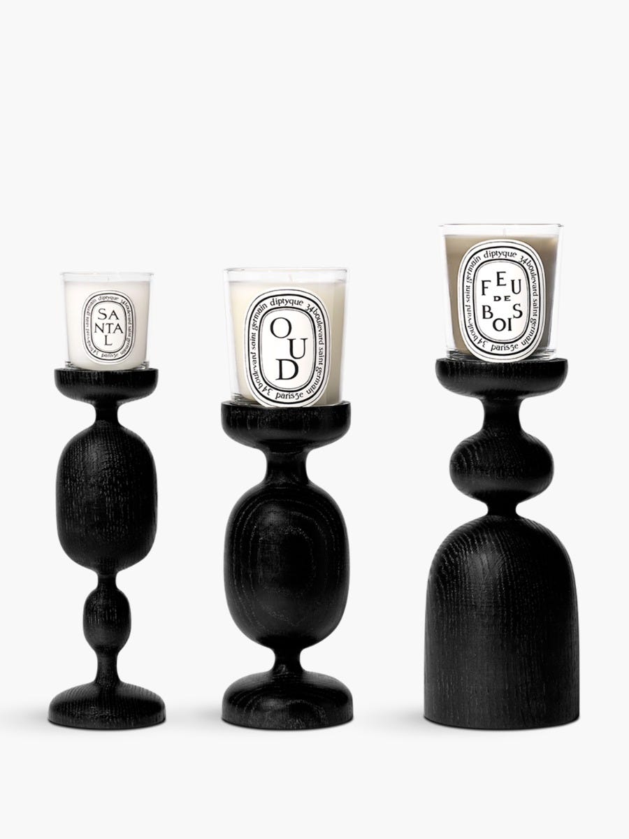 Black Pillar Candle Holder