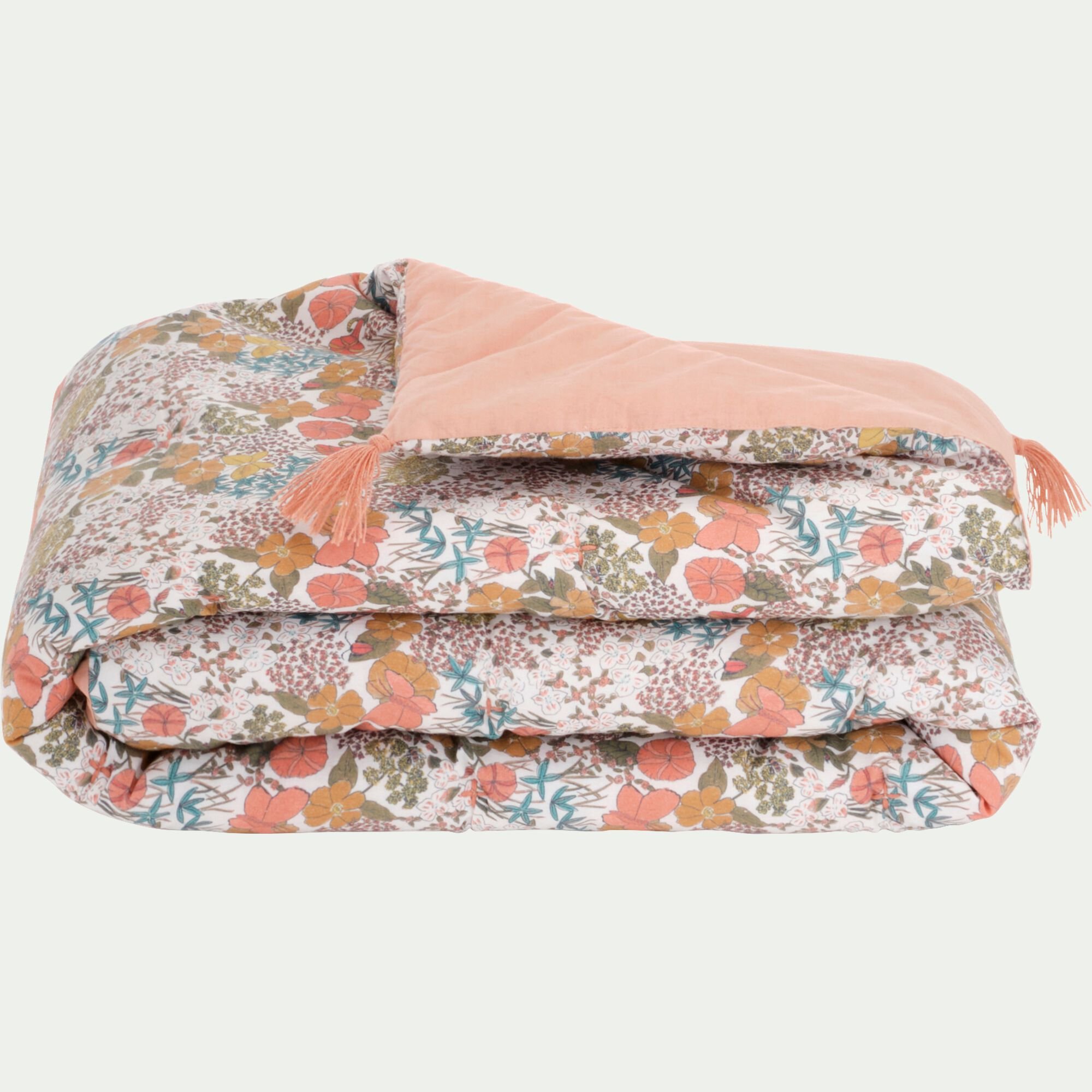 BUTINE - Édredon en coton motif Grenat 65x120cm - rouge
