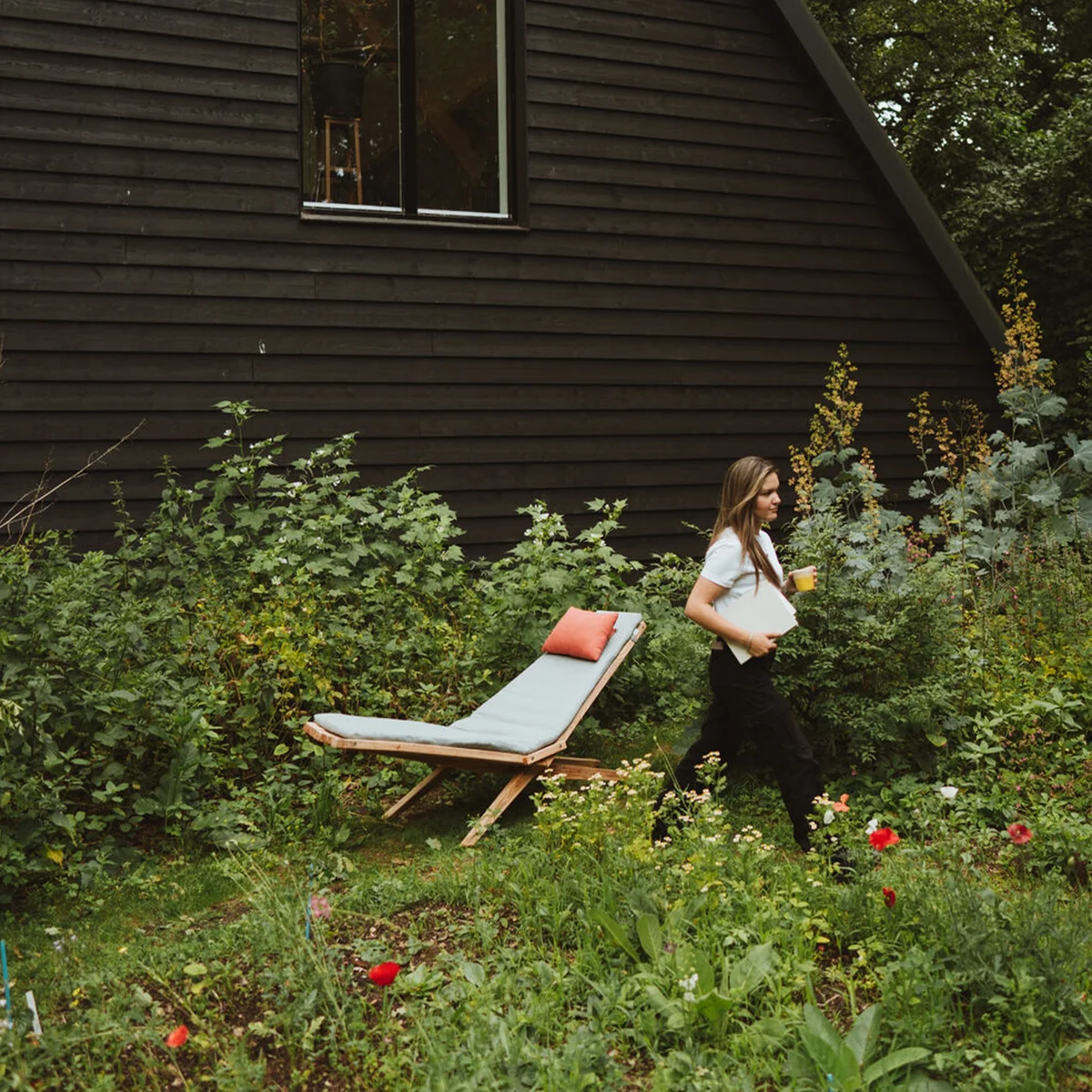 Weltevree - Woodlounger Outdoor inkl. Sitzpolster, Lärche