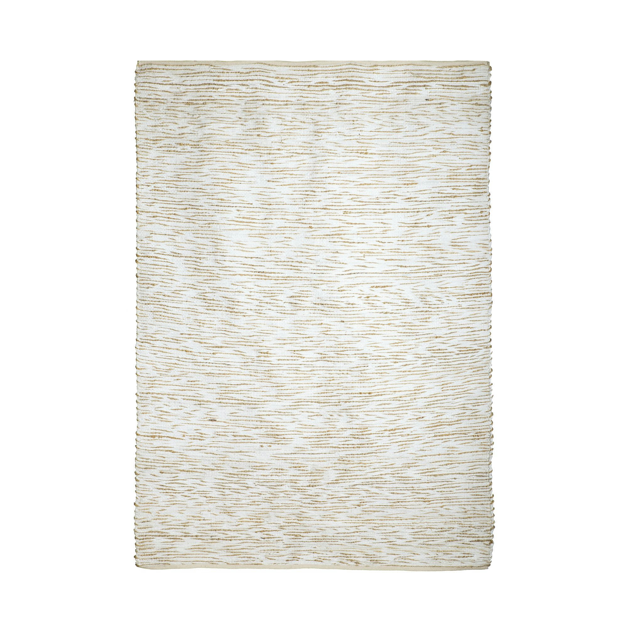 ANKARA - Tapis en coton et jute blanc et beige 170x240cm