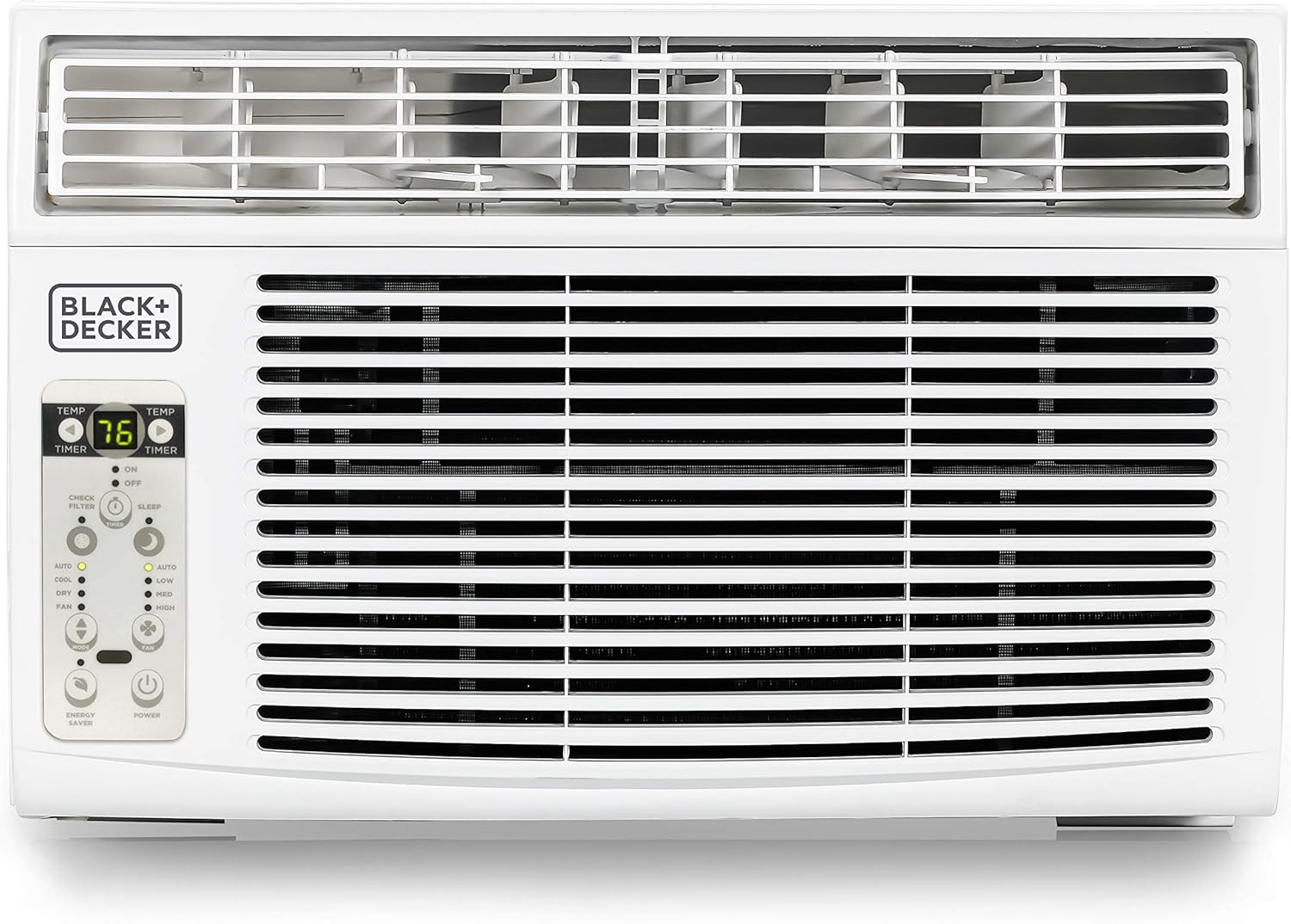 BLACK+DECKER Window Air Conditioner 8000 BTU, AC Window Unit Cools Up to 350 Square Feet, AC Unit with Remote Control, 3 Cooling Speeds and Fan Only Function, BD08WT6, White