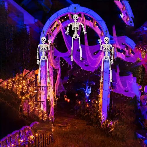NNETM Set 3pcs 40.64cm Posable Halloween Skeleton Decorations Haunted Houses, Graveyards, and Indoor Outdoor