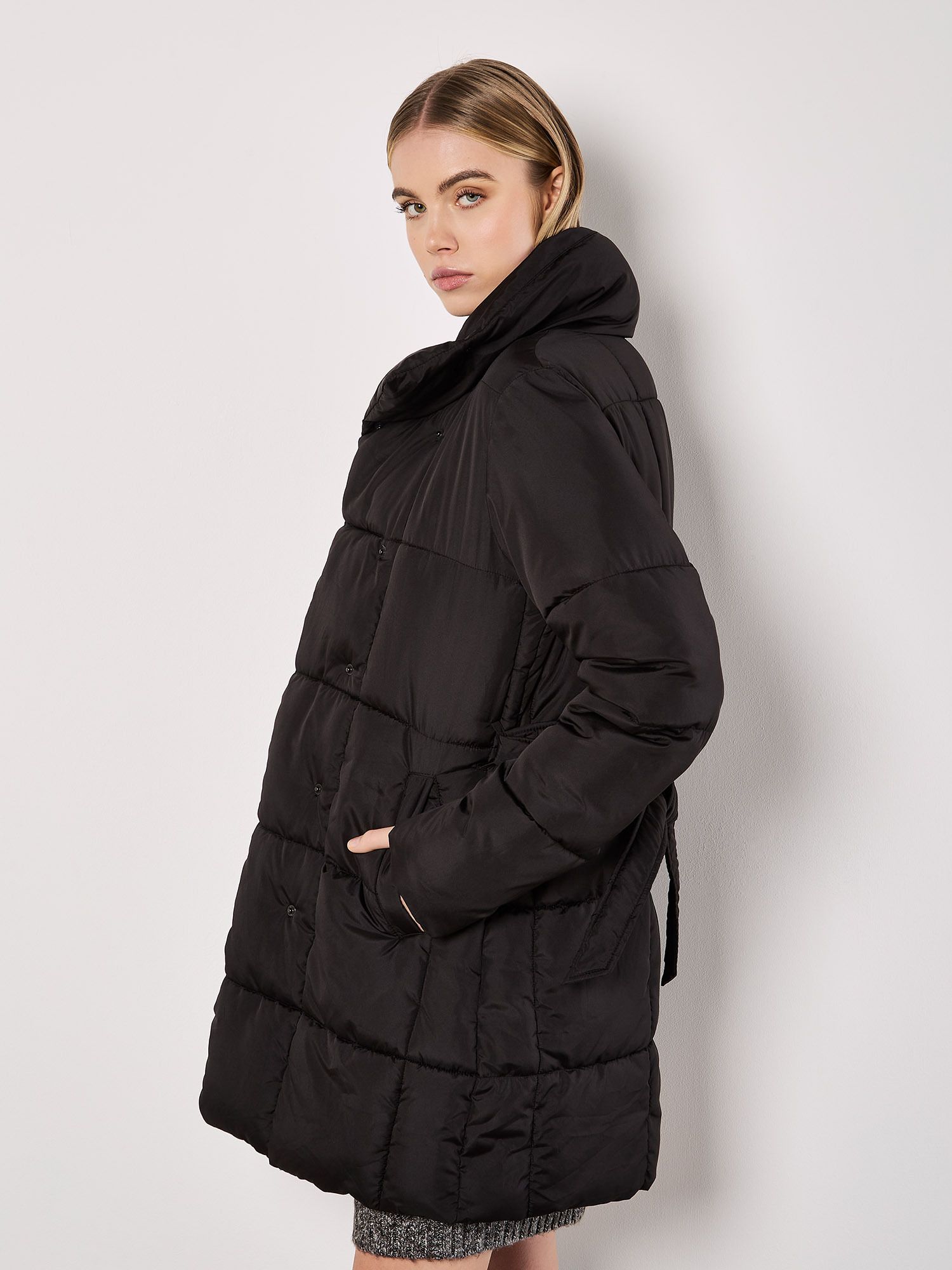 Apricot Quilted Puffer Jacket
