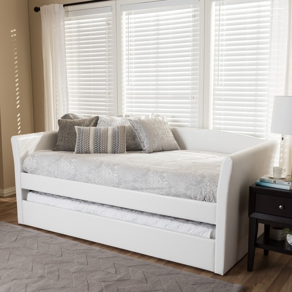 Baxton Studio Camino Upholstered Daybed with Guest Trundle -Twin