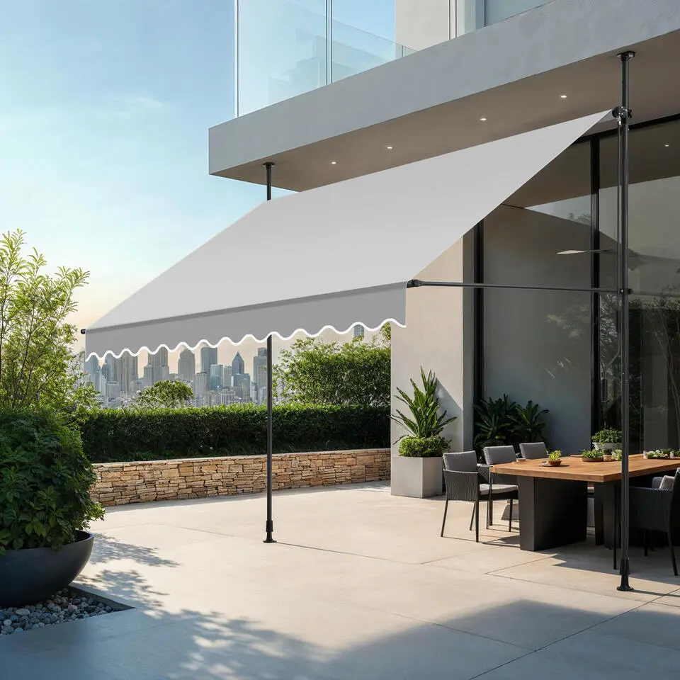 tectake Klemluifel met zwengel, in hoogte verstelbaar, Lichtgrijs