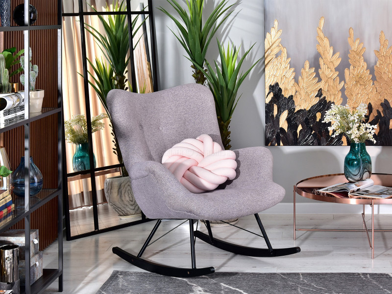 Pudrowy Fotel Lauren Retro I Glam Salon I Biuro