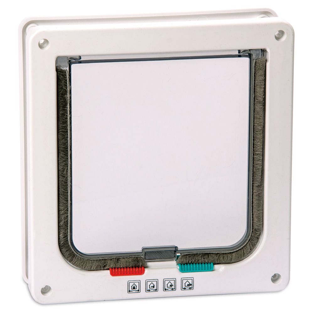Karlie White Cat Flap with 4-Way Closure
