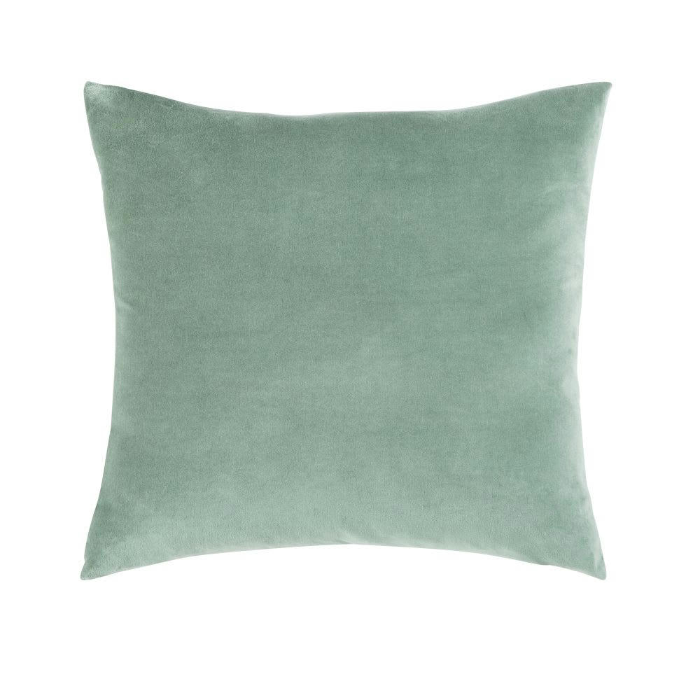 - Coussin en velours vert tilleul 45x45
