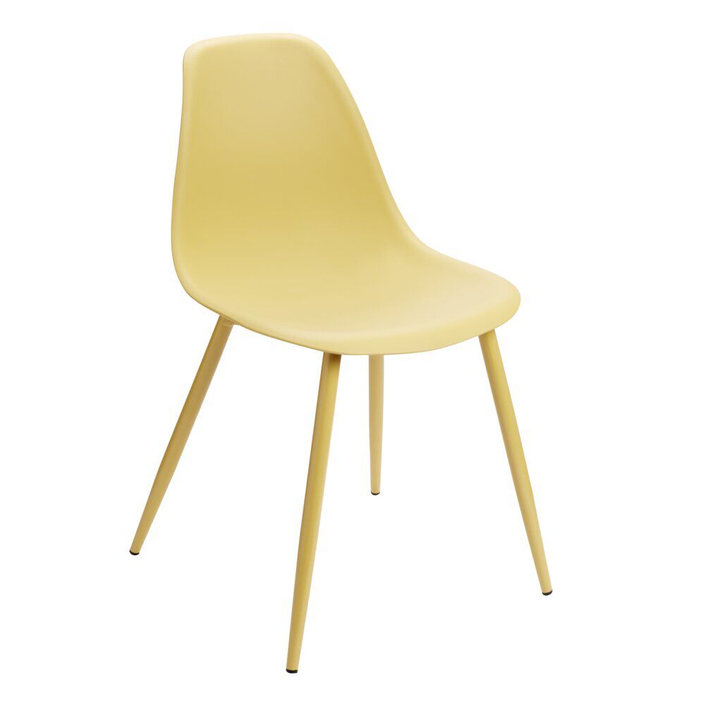 Chaise First métal et plastique jaune ocre 42,5x50xH78,5cm