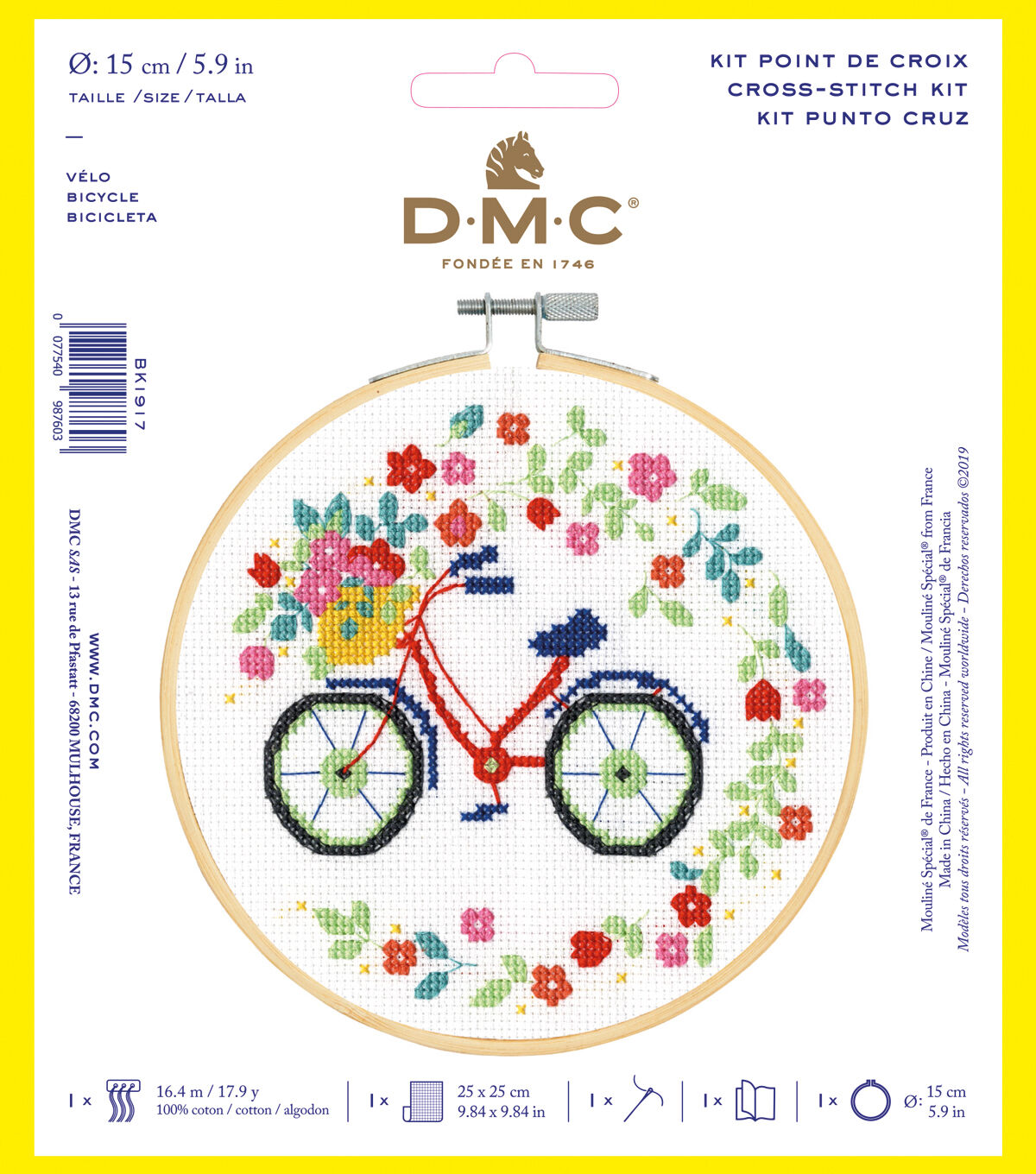 DMC 6 Bicycle Counted Cross Stitch Kit