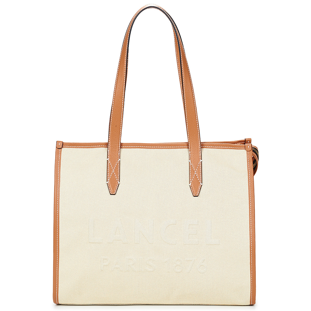 Lancel - JOUR DE LANCEL L ZIP TOTE - Beige / Cognac