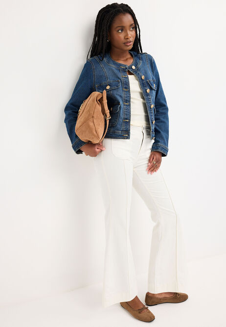Womens Blue Utility Denim Jacket