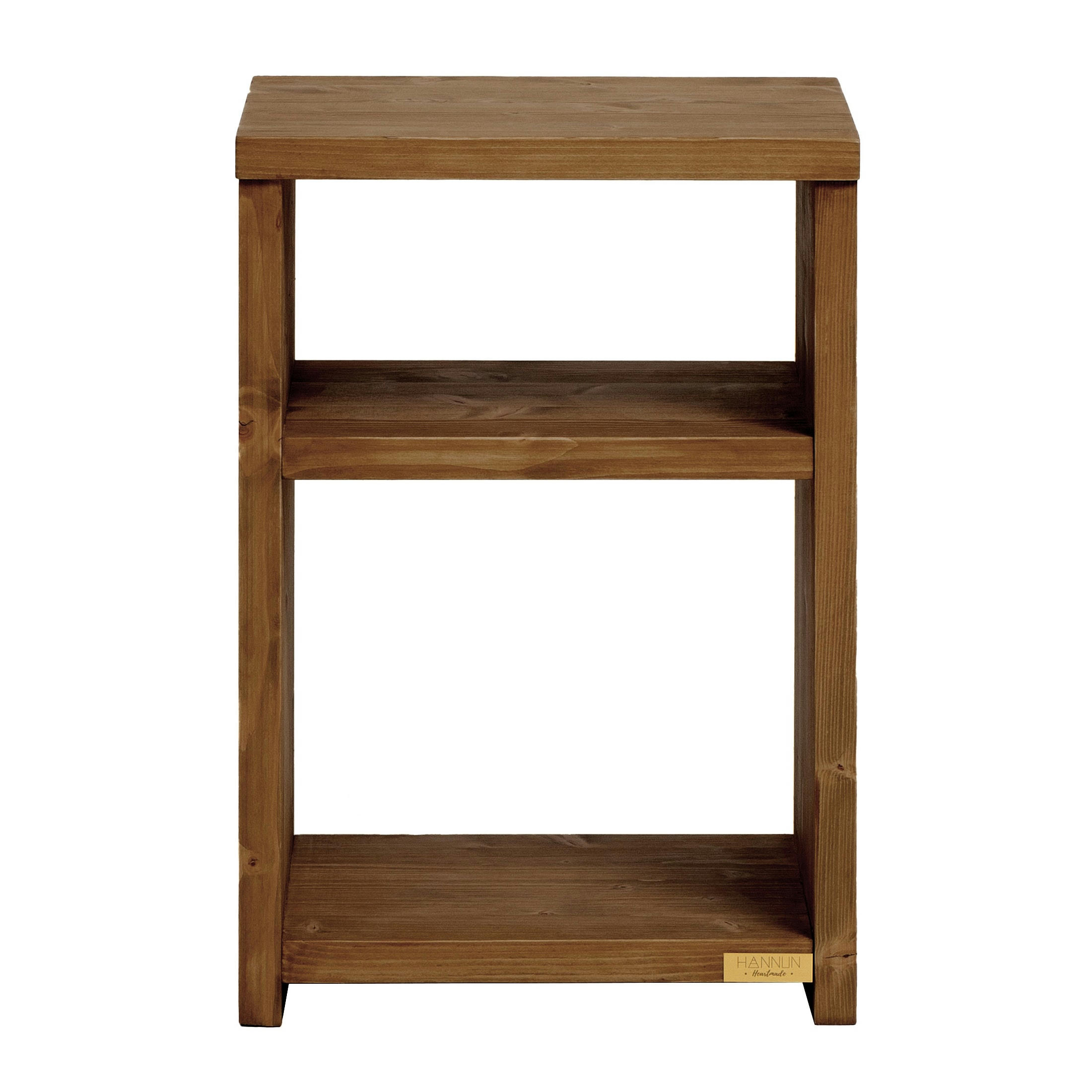 VERANIA - Table de chevet en bois d'épicéa de couleur marron