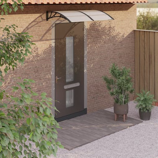 NNEVL Door Canopy Black and Transparent 150x80 cm Polycarbonate
