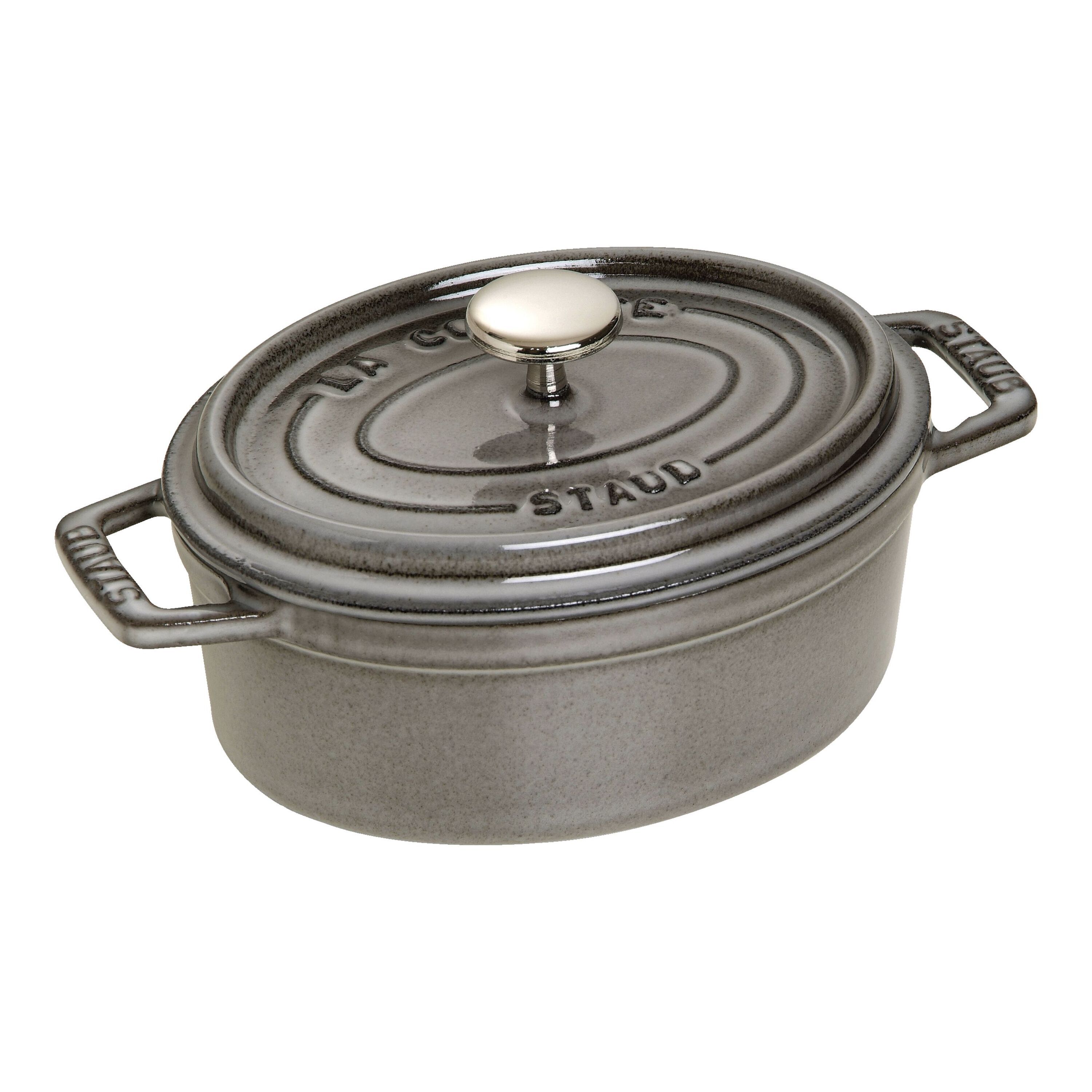 15 cm oval Cast iron Cocotte graphite-grey