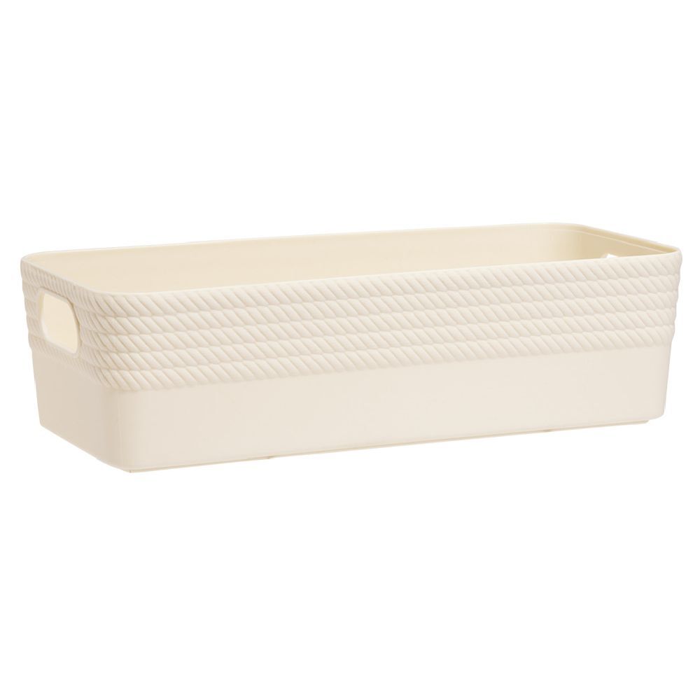 BoÎte plastique beige 25x11xH7cm