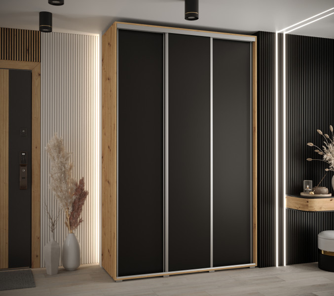 Szafa przesuwna 45 wysoka Davos 1 160 artisan czarny srebrny