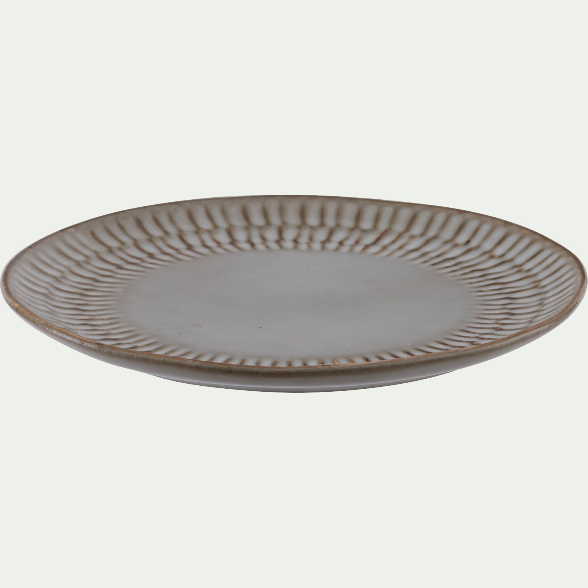 LIAM - Assiette à dessert martelée en grès D21,7cm - blanc ventoux