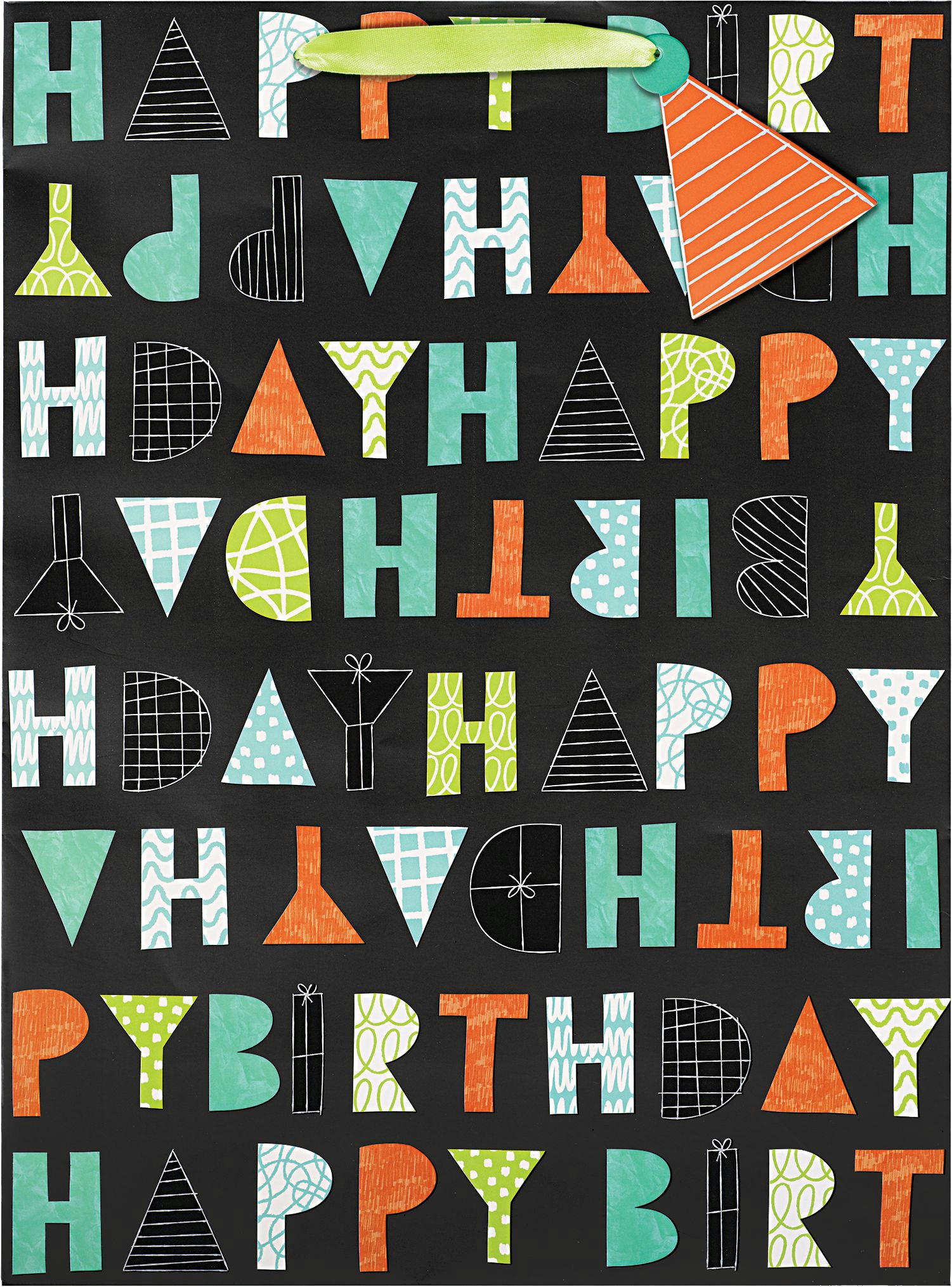 Large Paper Patterned Letter Birthday Gift Bag