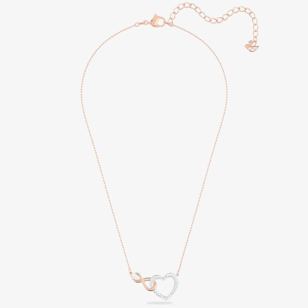 Swarovski Infinity Heart Two Colour White Crystal Necklace 5518865