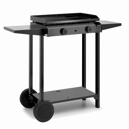 Pack Plancha électrique Base 60   Capot   Chariot en acier noir - Forge Adour