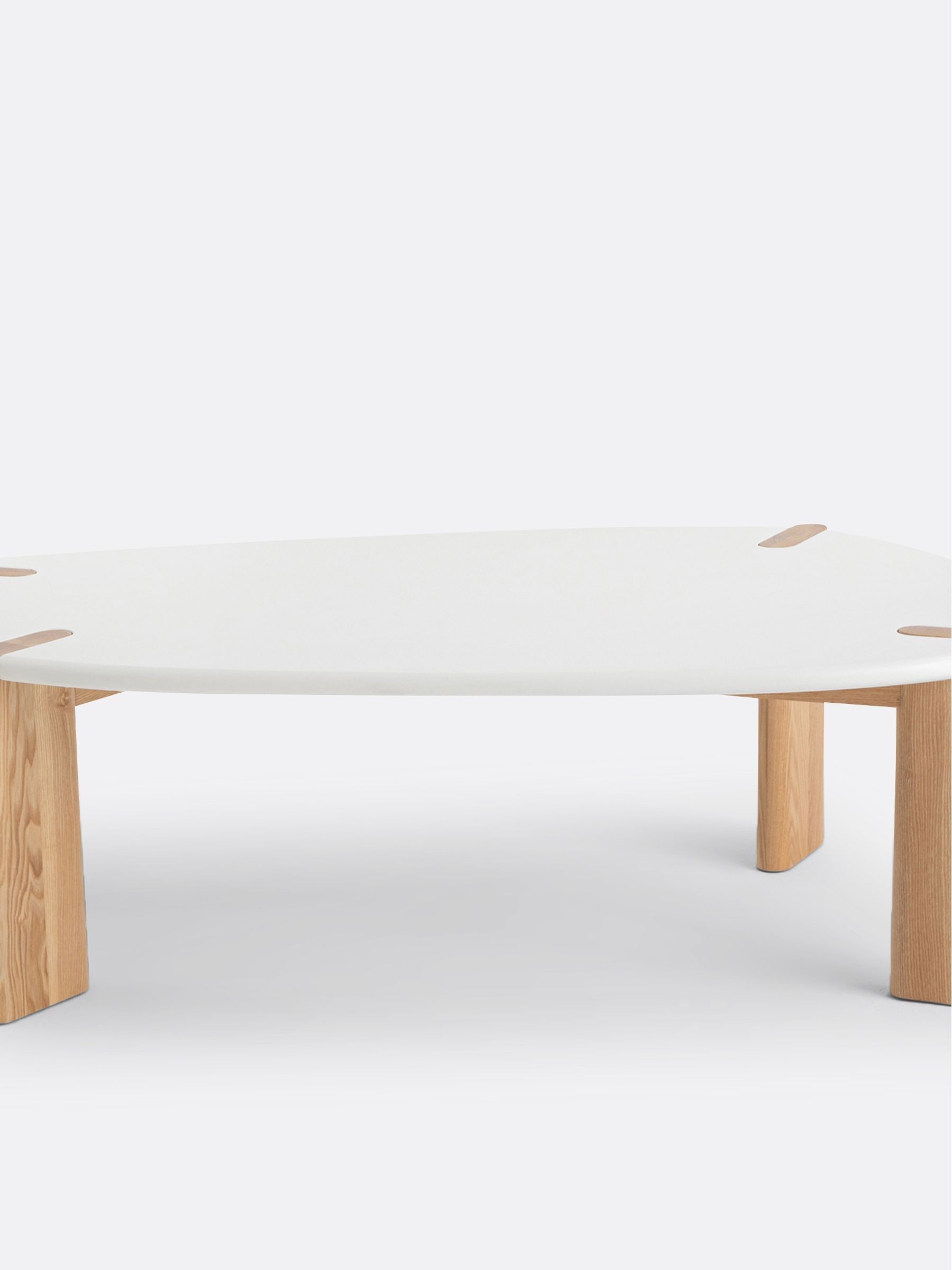 La Redoute Intérieurs White Galet Organically Shaped Beech Coffee Table