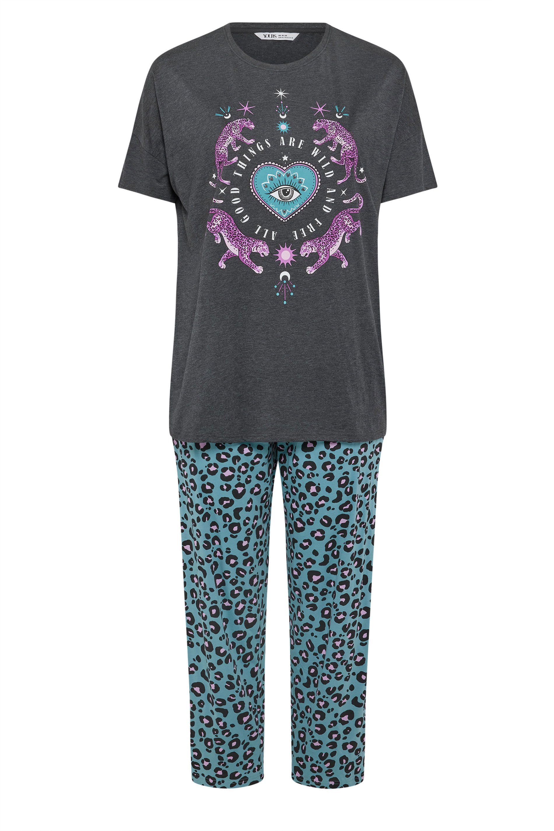Yours Leopard Wide Leg Pyjama Set