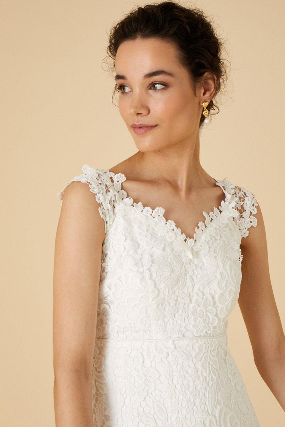 Monsoon Cassandra Lace Bridal Maxi Dress Ivory