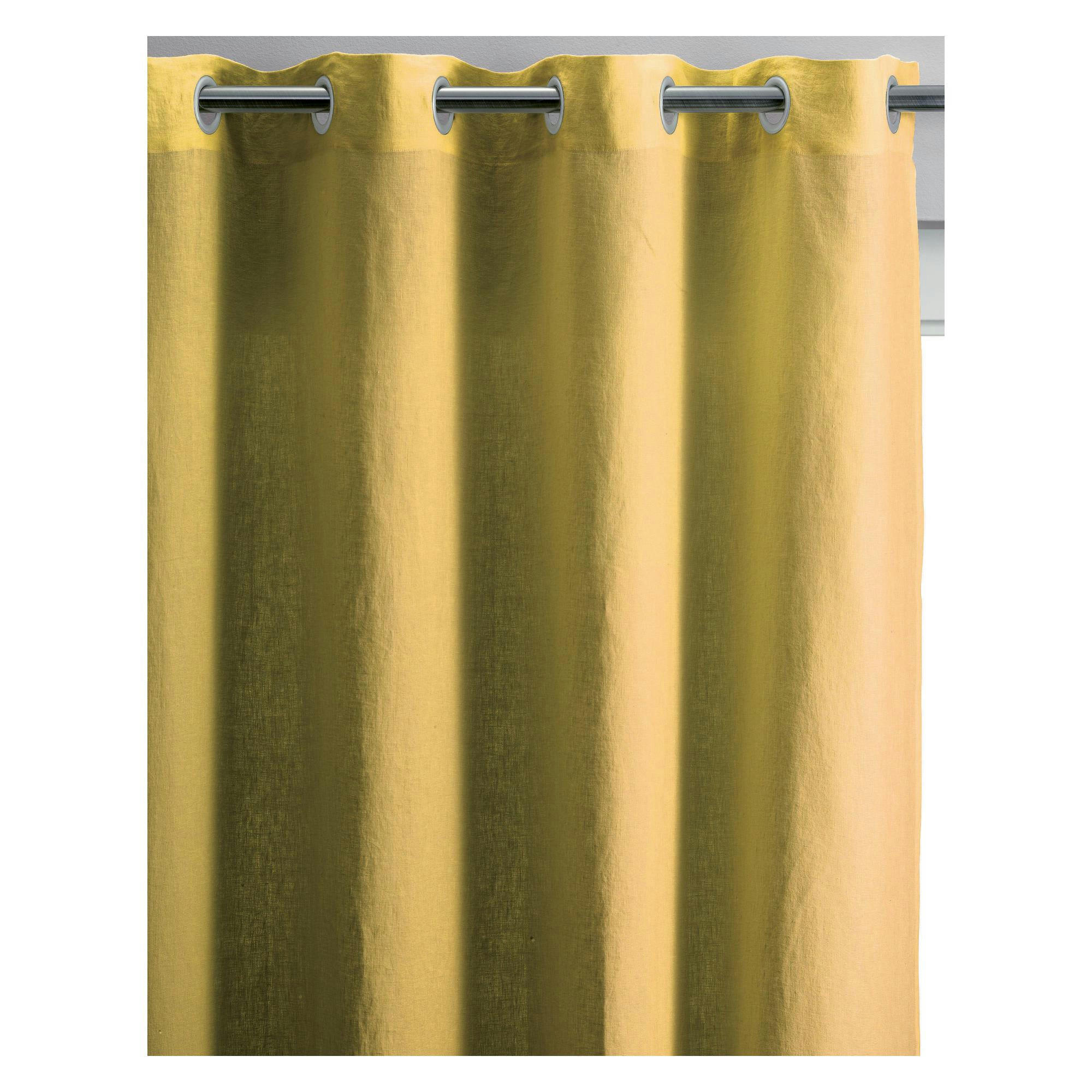 ZEFF - Rideau stonewashed  en lin absynthe 140 x 280