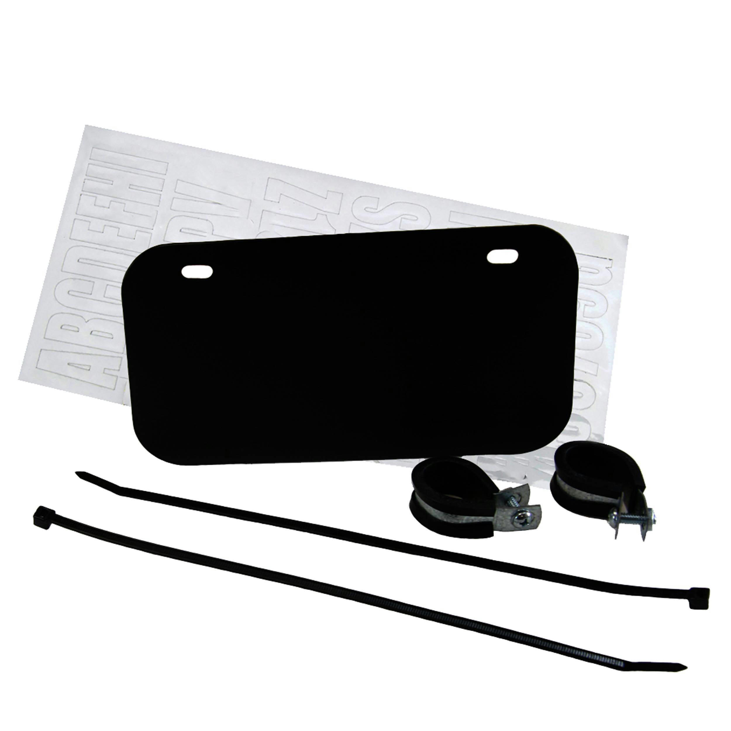 Raider FS-12000 ATV/UTV License Plate Kit, Black, 7-1/2 x 4-in