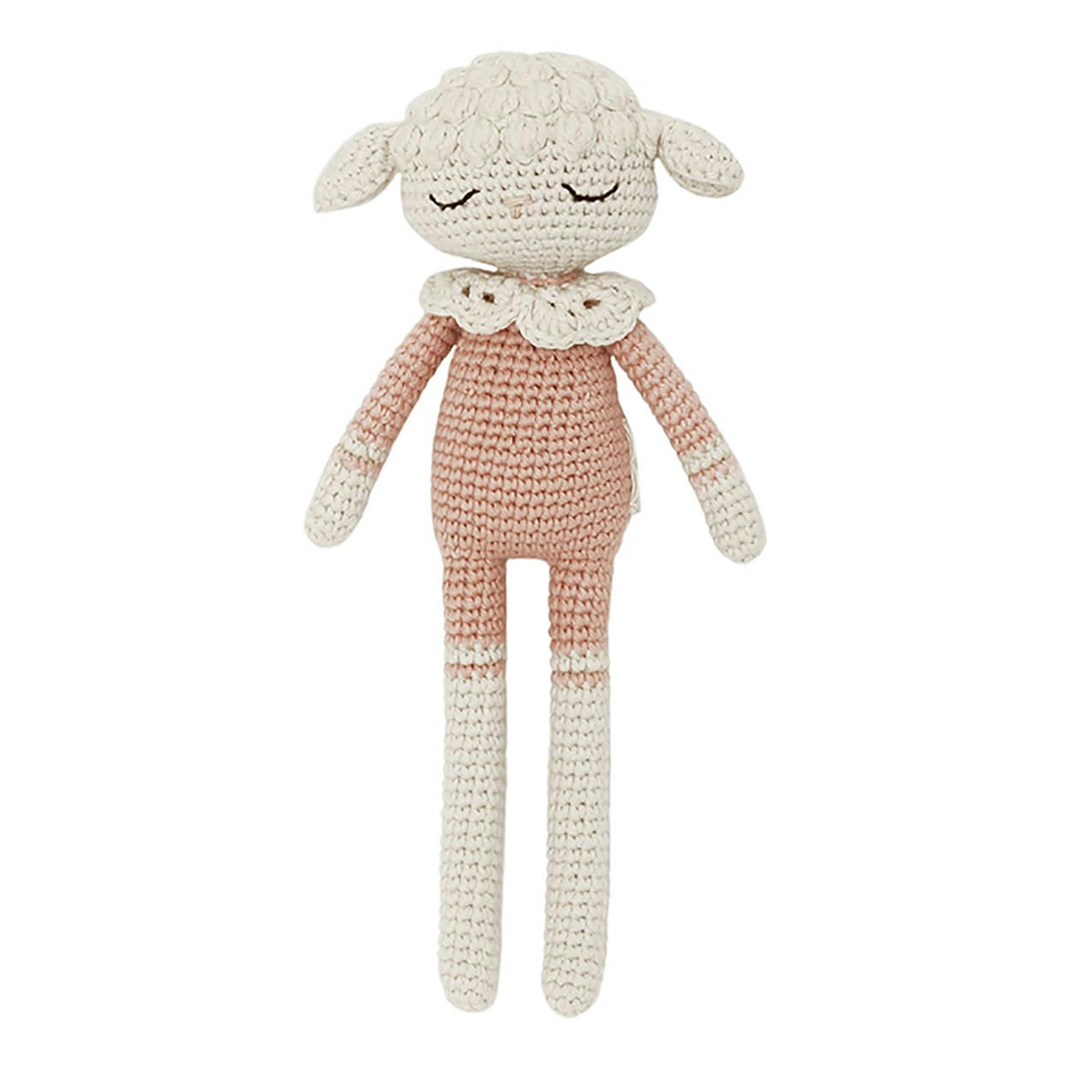 - Doudou en crochet agneau  Rose