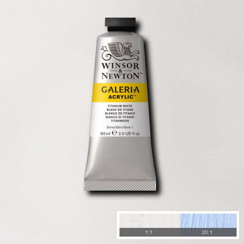 AKRYLFARGE WINSOR & NEWTON GALERIA TITAN HVIT 644 60ML