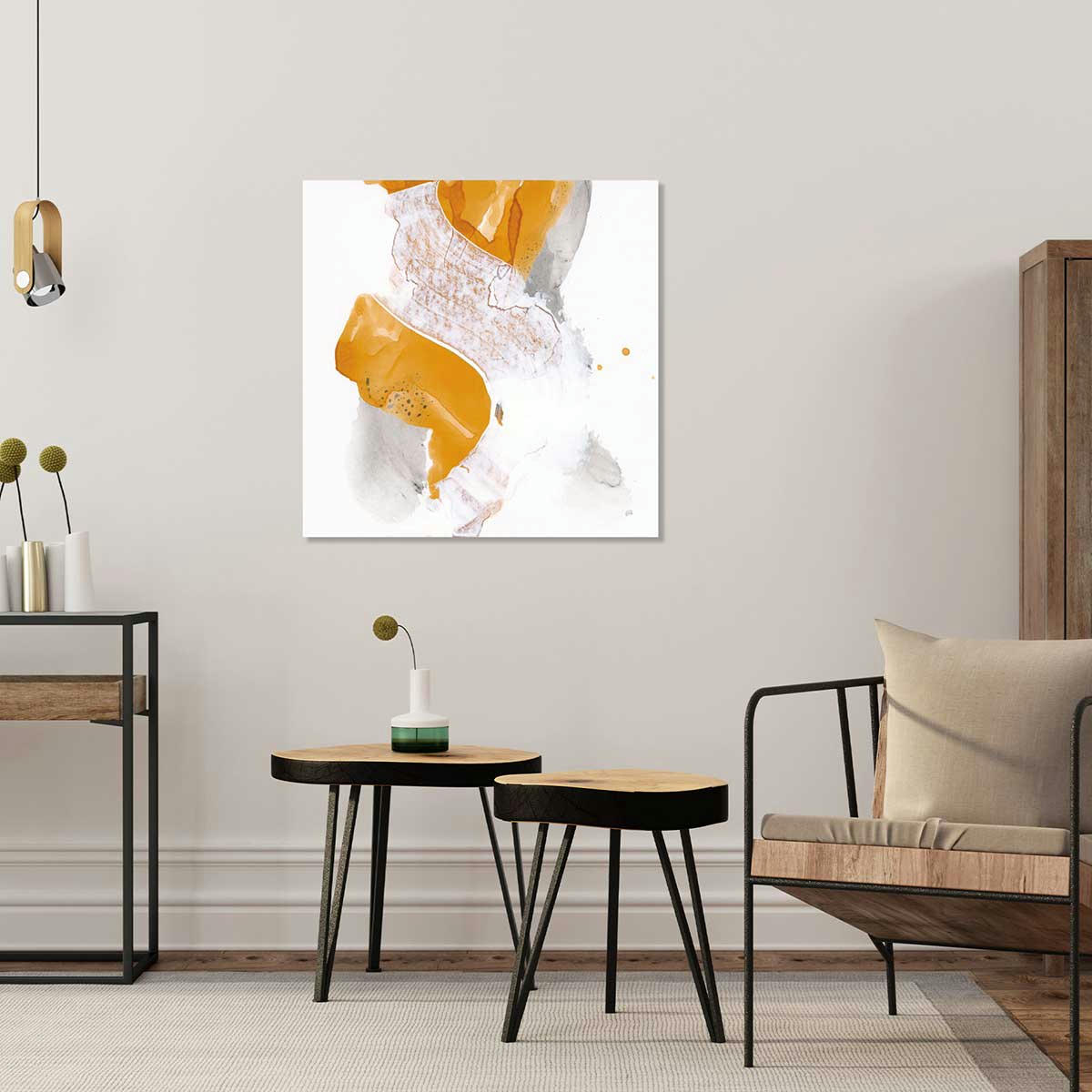 - Tableau Ambre abtraite imprimé sur toile 100x100cm