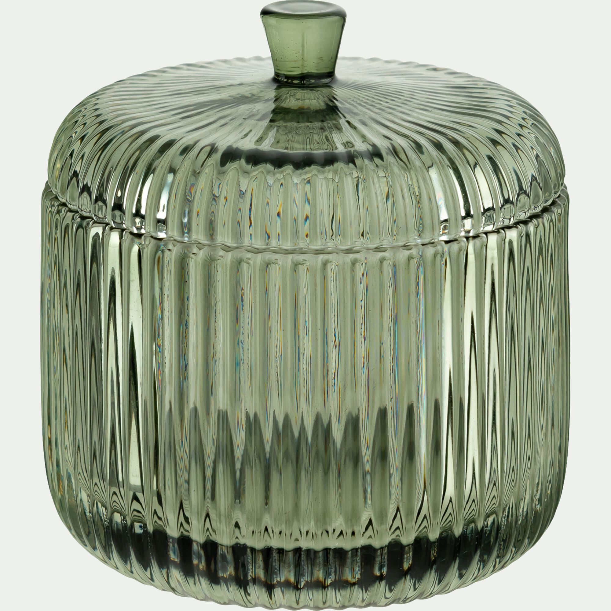 CEFALU - Boite déco en verre D10cm - vert