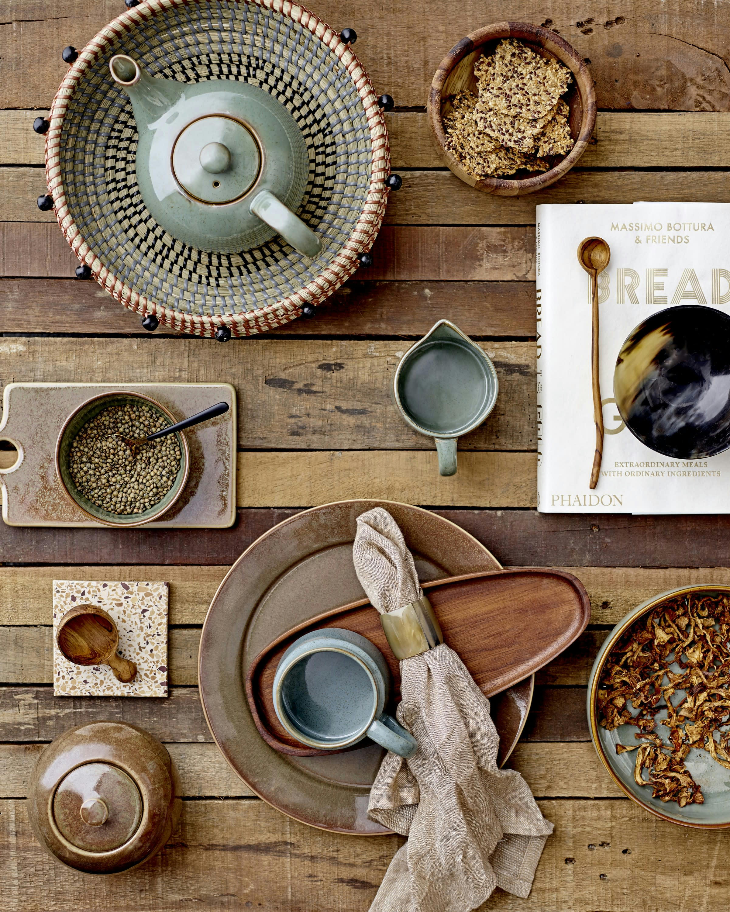 PIXIE - Théière en grès bleu