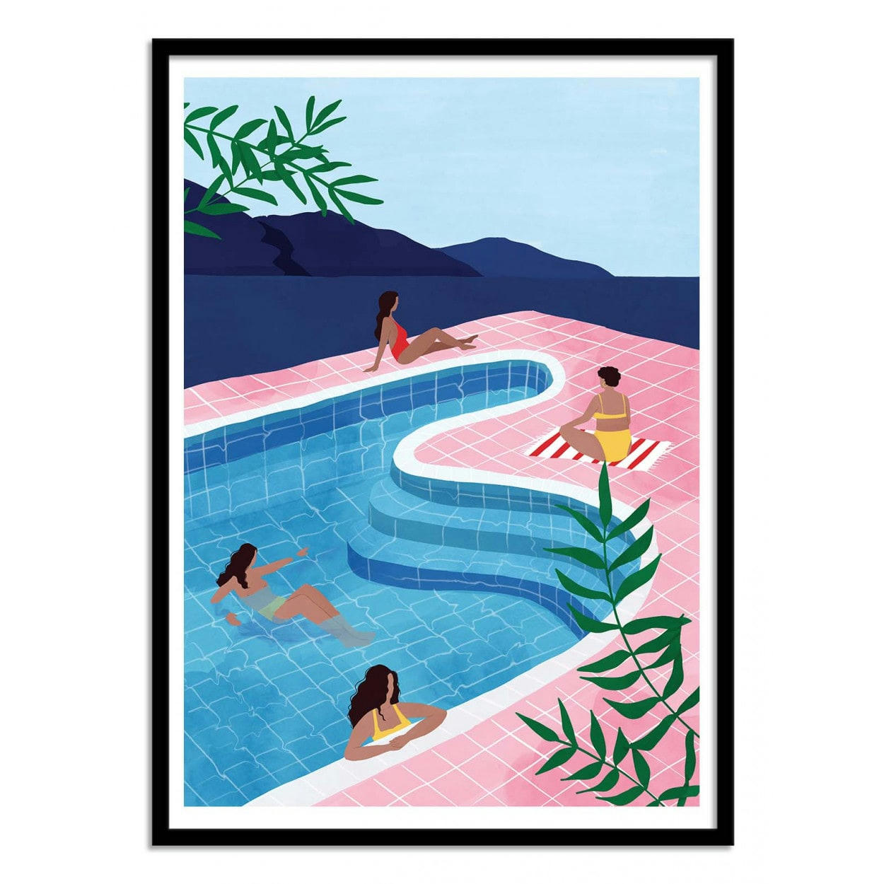 MAJA TOMLJANOVIC - POOL LADIES - MAJA TOMLJANIC - Affiche d'art 30 x 40 cm