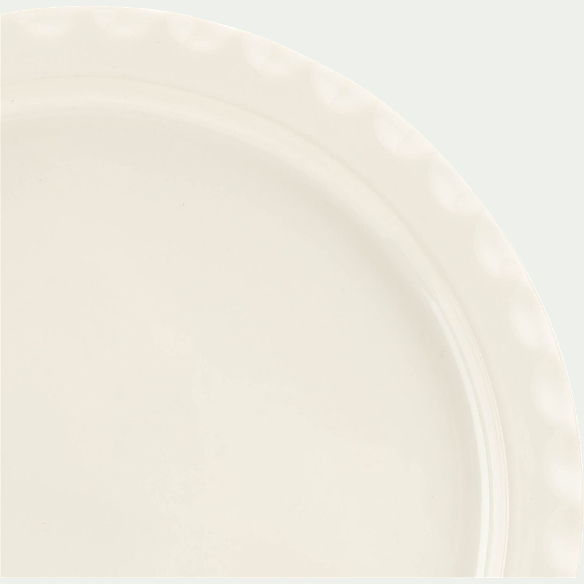 ABILIO - Assiette plate ondulée en grès D27,5cm - blanc ventoux
