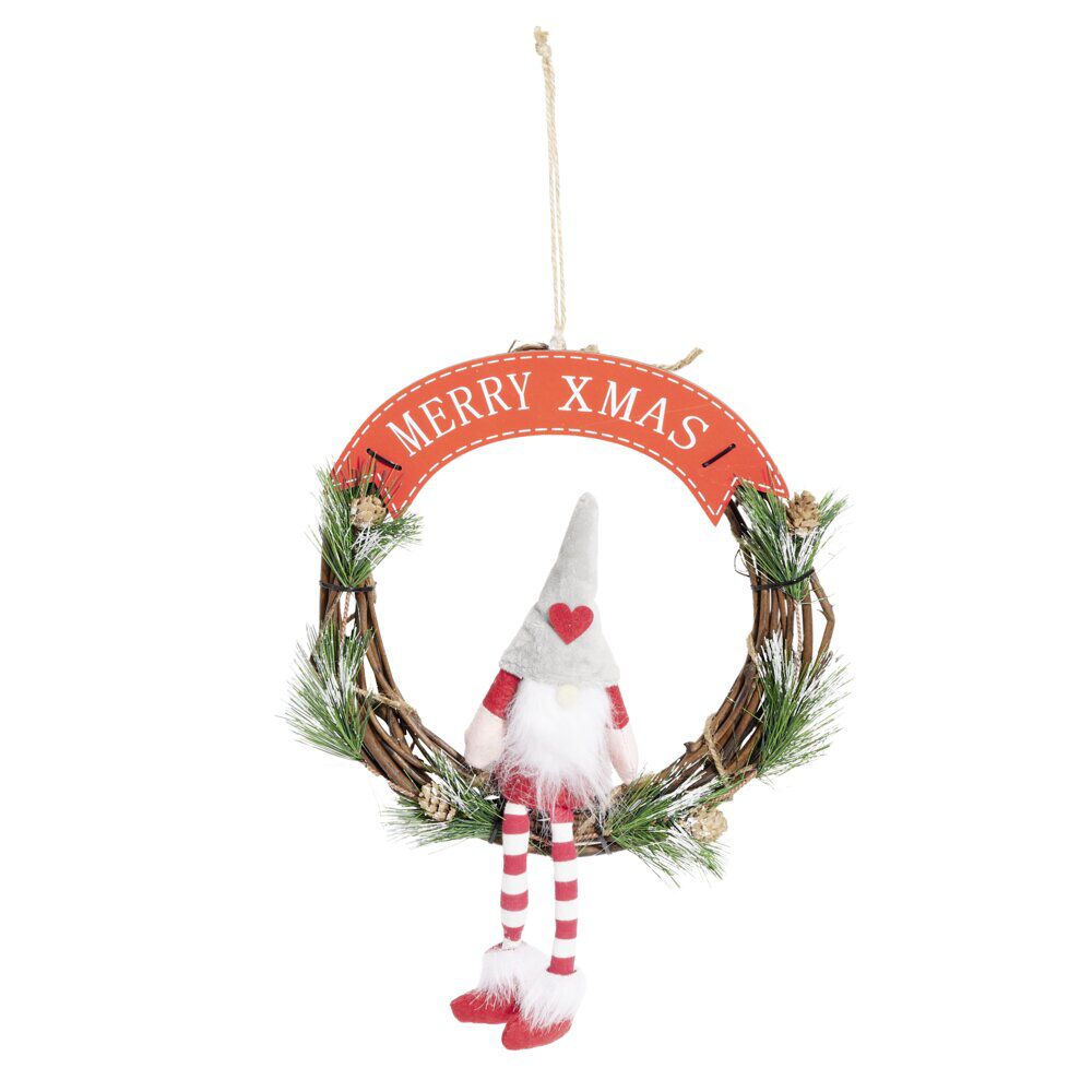 Couronne de No&euml;l gnome Ø30cm