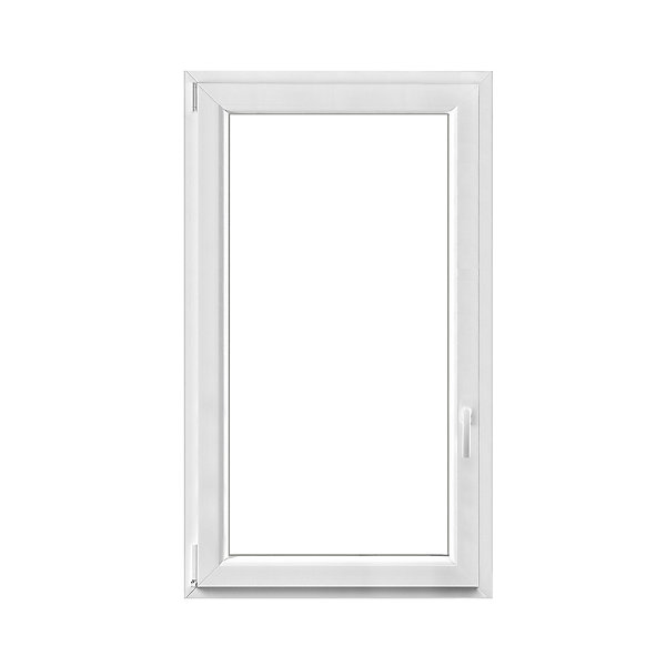 Fenêtre 1 vantail oscillo-battante, tirant gauche double vitrage GoodHome en PVC blanc l.85 x H.138 cm